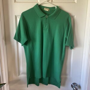 LL Bean Polo Shirt Men’s XL Freeport Maine Green Missing Button